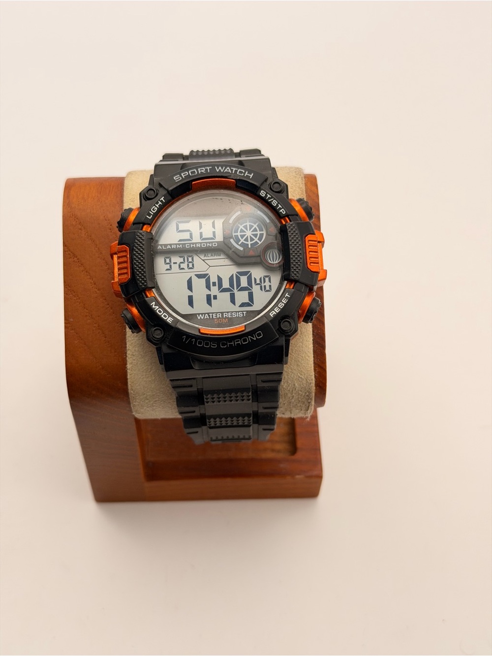 George Men's Rugged Digital Sport Watch - Black & Orange
